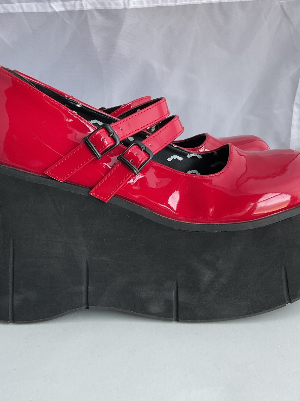 Demonia Kera-08 5" Platform Gothic Punk Red Mary Janes Shoe Women's Size 11 - Picture 12 of 16